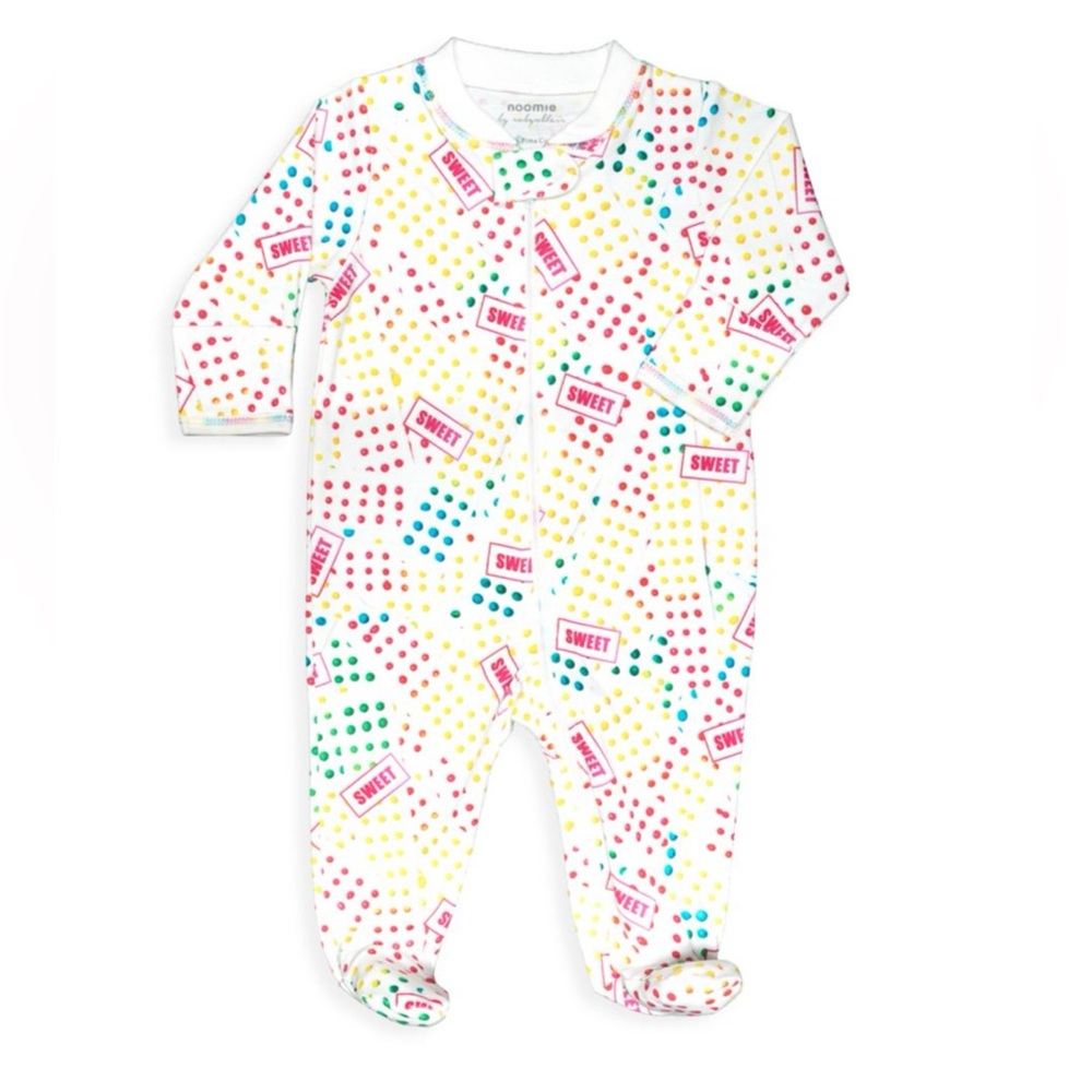Baby Noomie Baby Girl's Candy Dots Print Footie